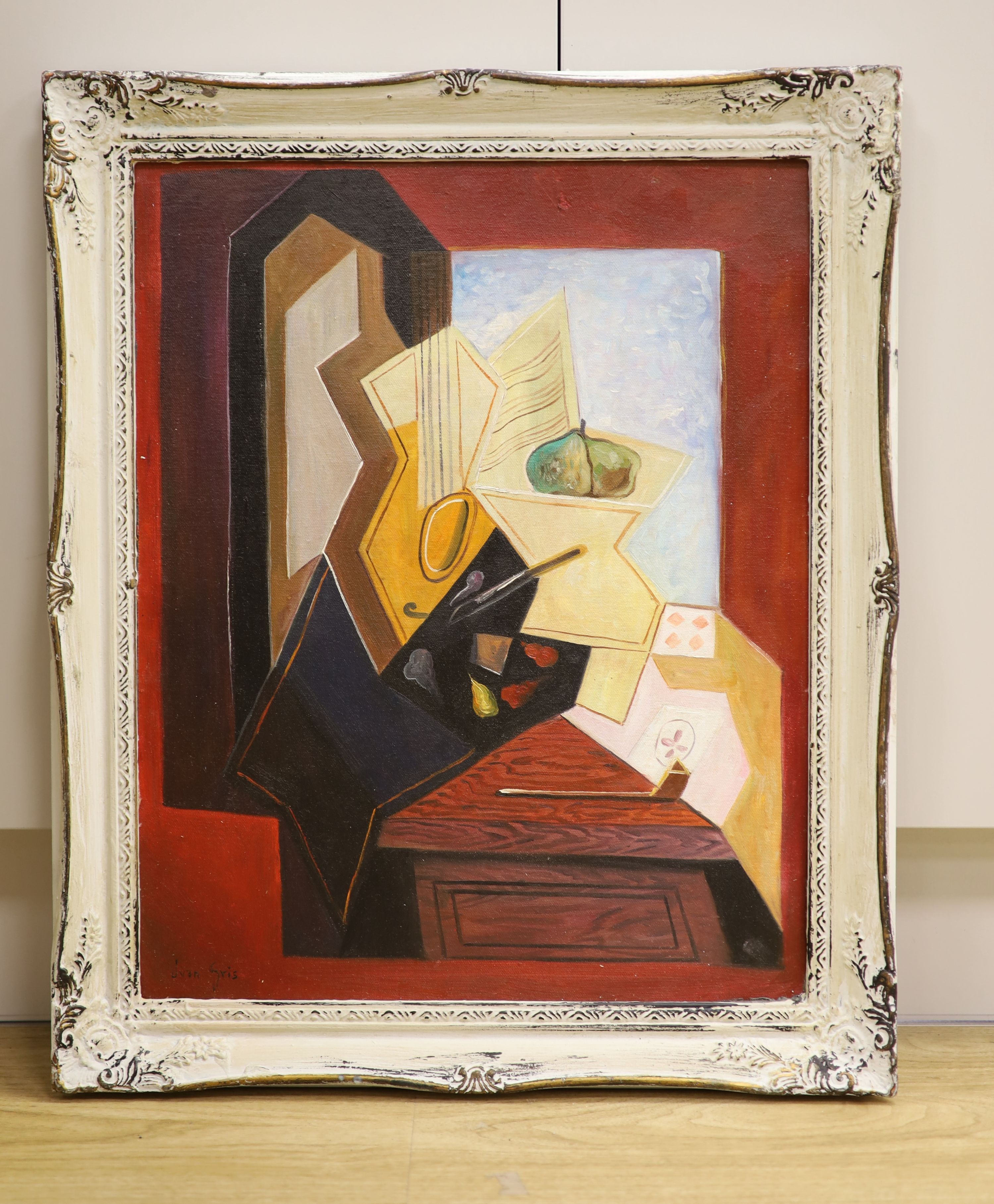 After Juan Gris oil on board, Still life, bears signature, 50 x 40cm.